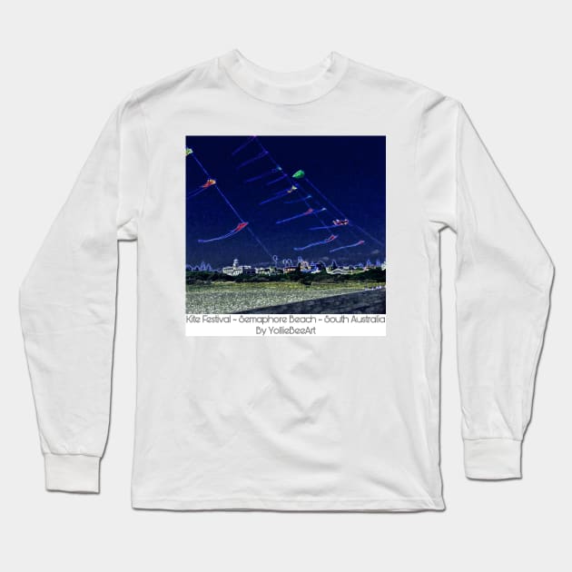 Kite Festival - Semaphore Beach, South Australia Long Sleeve T-Shirt by YollieBeeArt